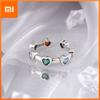 100% Solid 925 Sterling Silver Heart Rings For Women Green Red Stone Simple Trendy Retro Anillos Party Gifts Accessories