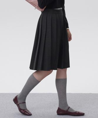 Plack Woman Midi Pleated Wrap Skirt Charcoal