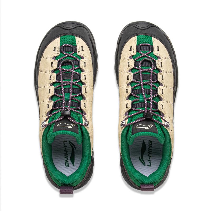 New LiNing CF Tracing Cushioning, Abrasion Resistant, And Resilient Properties Low Top Hiking Shoes Unisex Khaki AHTV029-7