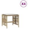 VidaXL Lot de 4 Tabourets de Jardin avec Coussins, Chaises de Patio, Sièges de Terrasse, Meubles d'Extérieur Arrière-cour, 365059