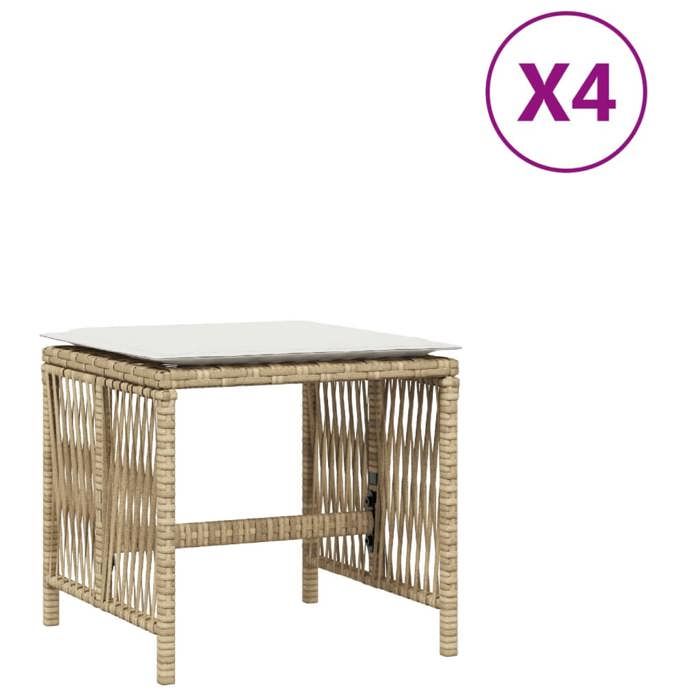 VidaXL Lot de 4 Tabourets de Jardin avec Coussins, Chaises de Patio, Sièges de Terrasse, Meubles d'Extérieur Arrière-cour, 365059