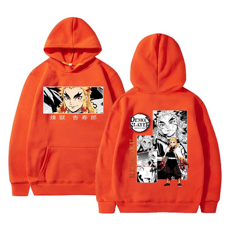 Аниме Demon Slayer Rengoku Kyoujurou двусторонняя толстовка с принтом пальто унисекс — фото 9