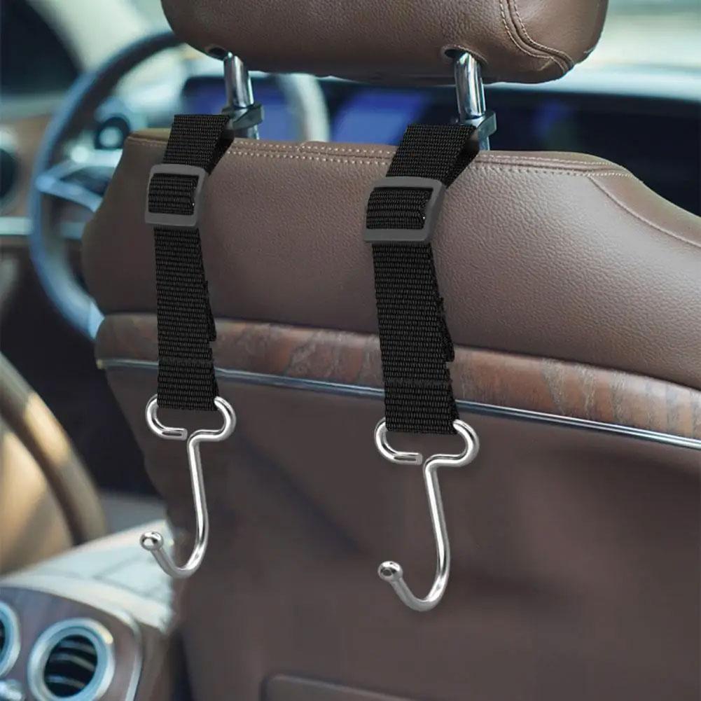Car Hook Car Seat Headrest Hook Adjustable Rear Stainless Steel Hook Car Accessories Tools For BMW E46 E90 U3J6