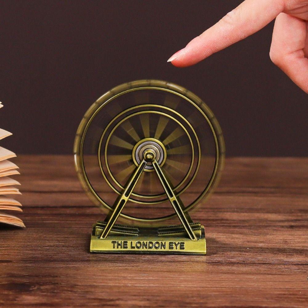 Metal Art Figurine Retro Ferris Wheel Model Crafts London Eye Ornament Desk