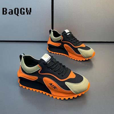 Fashion Men Sneakers Casual Color Block Mesh Breathable Outdoor Male Designer Flats High Platform Luxury Chunky Sneakers Running Shoes