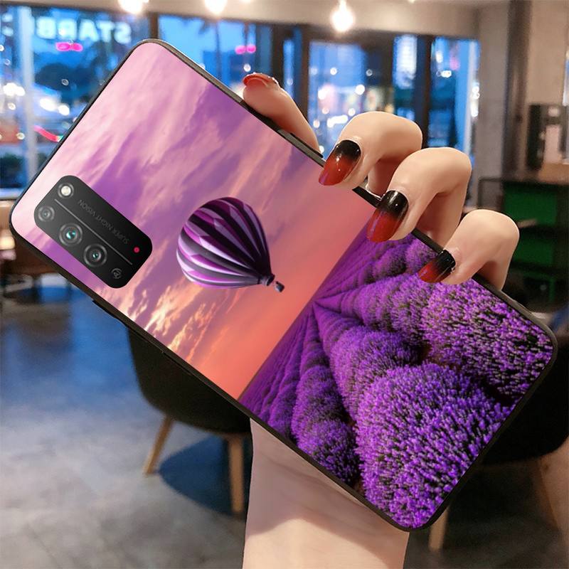 Husă de telefon cu flori mov lavandă simplă pentru Huawei Honor 30 20 10 9 8 8x 8c v30 Lite view 7A pro