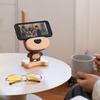 Solid Wood Cartoon Phone and Glasses Holder - Cute Desktop Stand and Ornament Gift for Friends