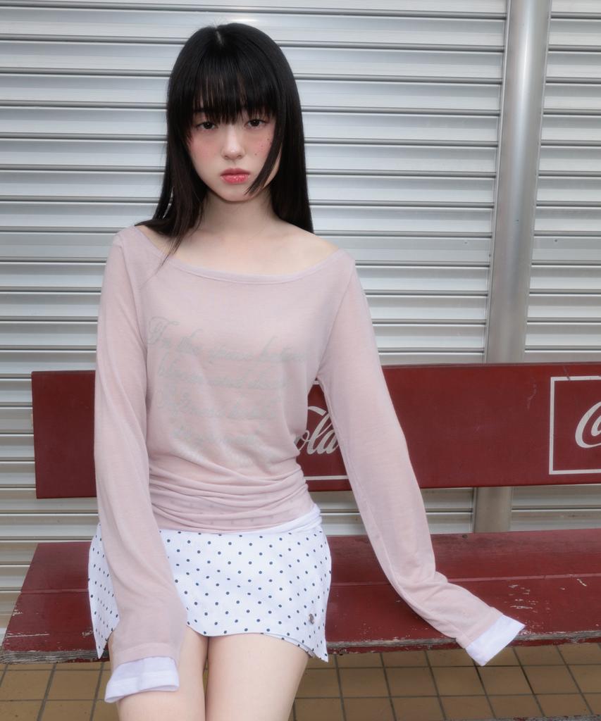 ROSEFRANTZ Lettering Angel Long Sleeve [Pink]