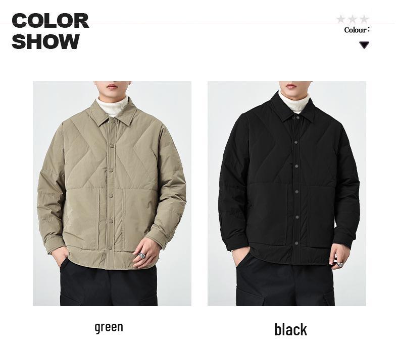 Men's Winter White Duck Down Lightweight Casual Jacket - New Loose Fit, Warm, Versatile, Trendy Style, Plus Size Available