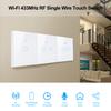 WiFi EU Light Wall Touch Switch 220V No Need Neutral Wire Tuya Smart Life Work with Alexa Google Home 1/2/3Gang