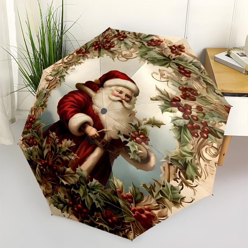 Chrismas Fashionable Automatic Opening/Closing Folding Umbrella. Portable and Foldable, Ideal for Gift, Travel, and Daily Use.
