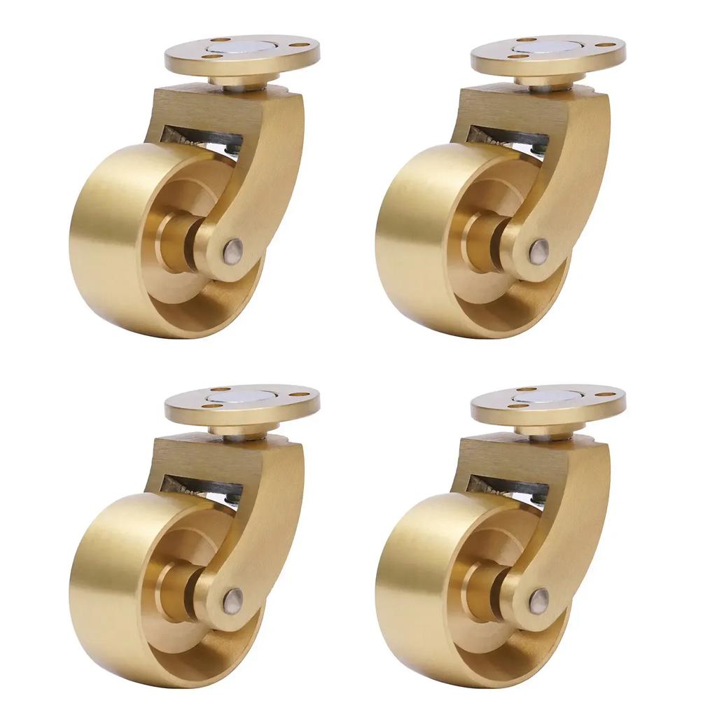 Heavy Duty Brass Caster Set of 4 Antique Gold 360 Swivel Ball Casters with Screws for Furniture Coffee Table Cart