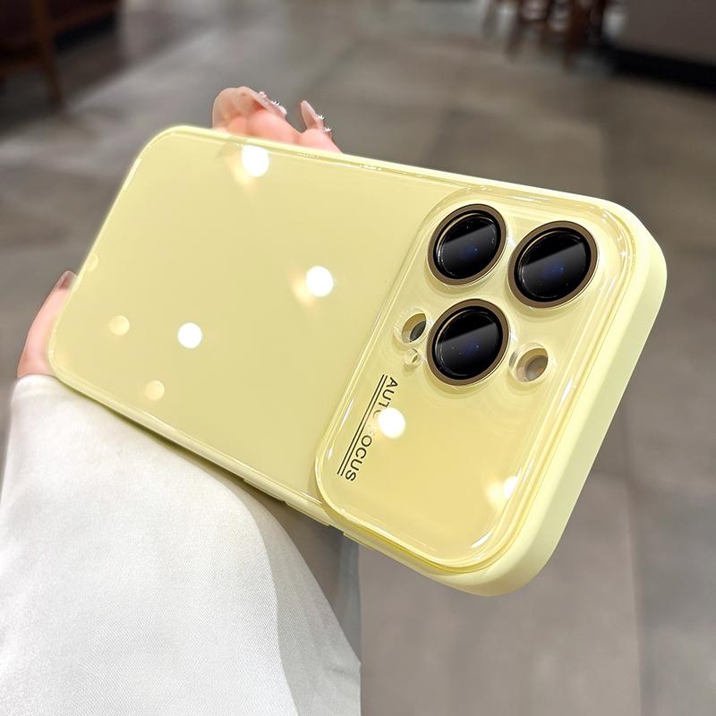 Luxury Candy Tempered Glass Camera Protection Case for iPhone 17 16 15 14 13 12 Pro Max Shockproof Bumper Armor Hard Cover Capa