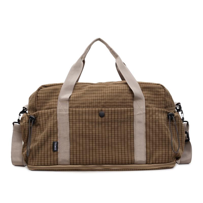 

Дорожная сумка-даффл с сетчатым узором, передним карманом, большой вместимости, для спортзала, выходных, ручная кладь хаки