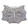 WHTUOHENG AB Crystal Silver Metal Women Evening Bag Diamond Wedding Bridesmaid Clutches For Luxury Lady Gala Butterfly Purse