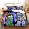 Conjunto de Roupa de Cama Musical Temático Cool Miracle de 3 Peças Estrelado Octaedro Estampa de Arte Conjunto de Cama Aconchegante de Microfibra Para Todas as Estações para Fãs de Música