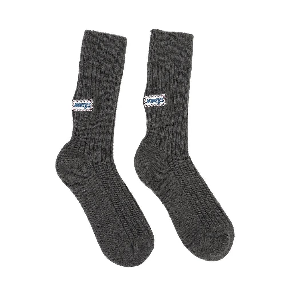 1 pár Podzim Zima Hrubé Teplé Roztomilé Dámské Ponožky Bavlna Korejská Vlna Proužek Designové Ponožky Střední Délky Kawaii Ležérní Harajuku Dámské Ponožky