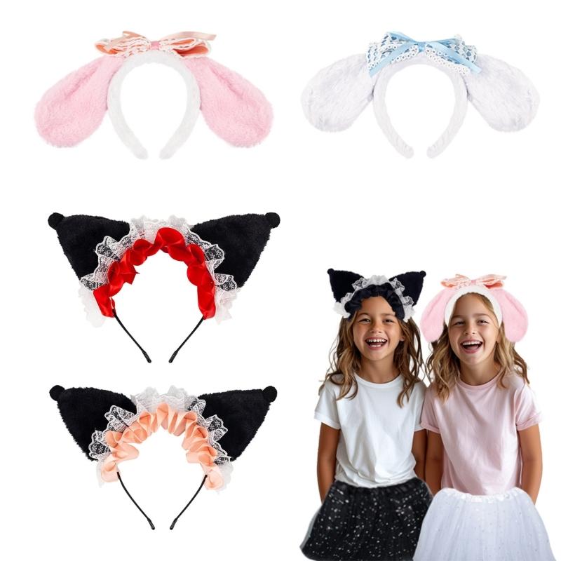 Cartoon Cats Plush Headband Soft And Comfortable Hair Accessories For Children Teens And Cartoon Loving Adults