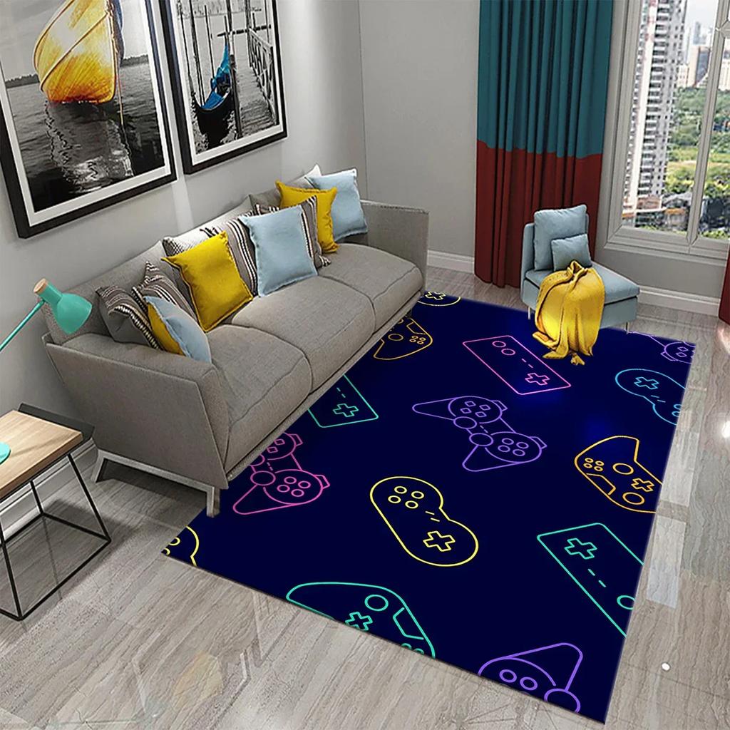 Anime Game Controller Children's Play Area Carpet Children's Game Floor Mat Cartoon 3D Pattern Living Room Decorative Carpet