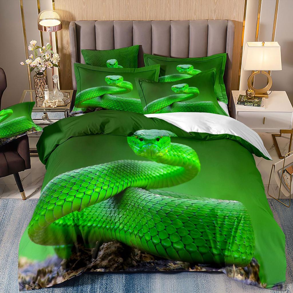 3D Digital Printing Bedding Three-Piece Set Animal Cobra Sheet Duvet Cover