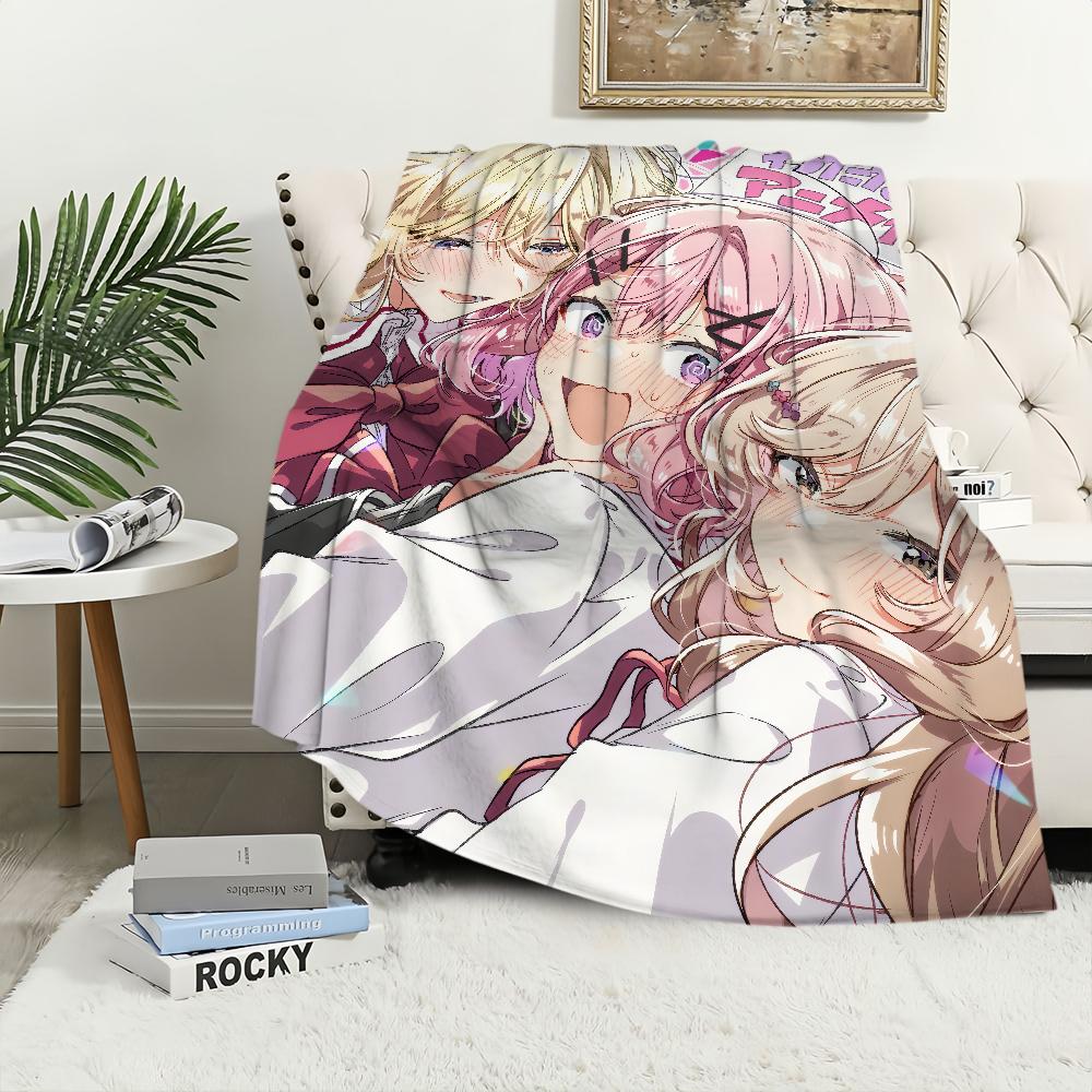 anime w-WataNare renako amaori Ajisai Sena Mai Oduka Flannel warm soft plush blanket for sofa living room bedroom travel gift