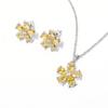 Small Flower Zircon Earring Set Necklace High End Fairy Accessories Multi Color Optional Jewelry Set for Women