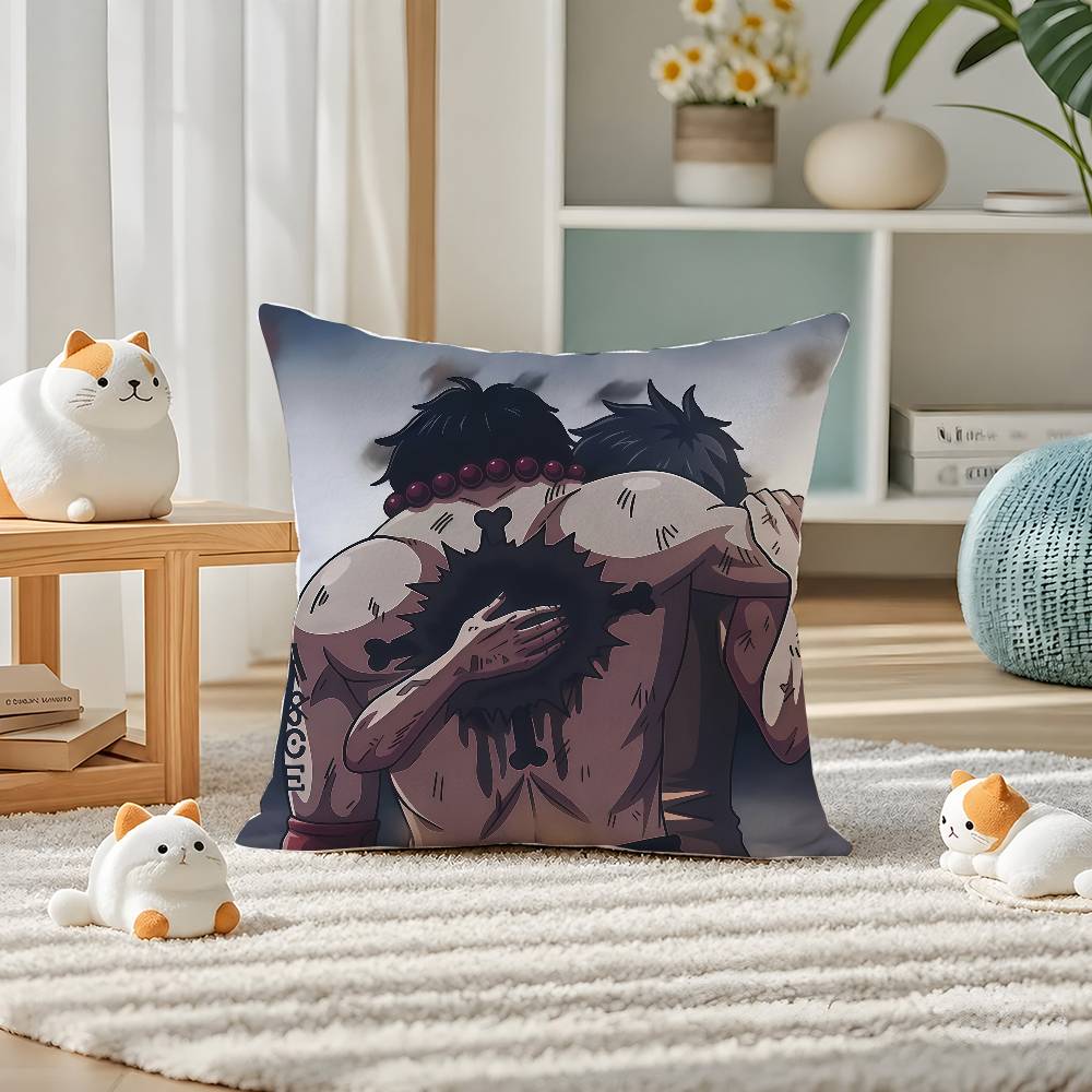 One Piece Kozuki Oden Anime Plush Pillow Cover Soft Short Plush Cushion Cover For Sofa Bedroom Home Decor Gift Decoration