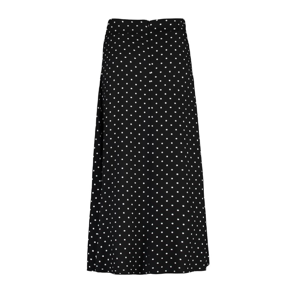 Black Polka Dot Patterned Bell Woven Skirt Tctss22ee0006