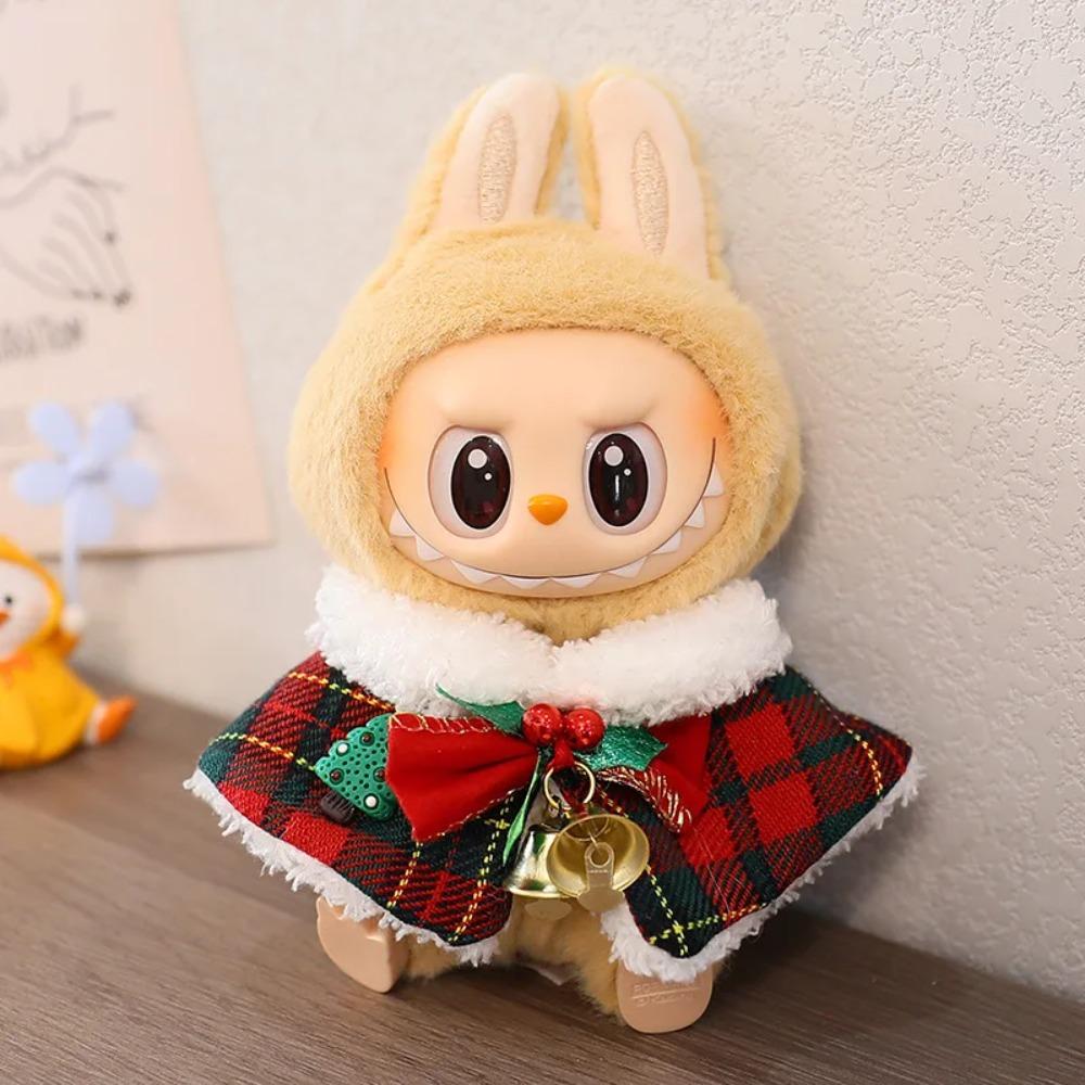 Doll Clothes For 15-17CM Labubu Clothing Merry Christmas Hat Scarf Elk Snowman Set Mini Plush Doll Accessory New Year Dress Gift