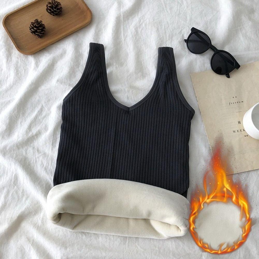 Slim Women Tanks Velvet Warm Undershirt Winter Camisole  Autumn Winter