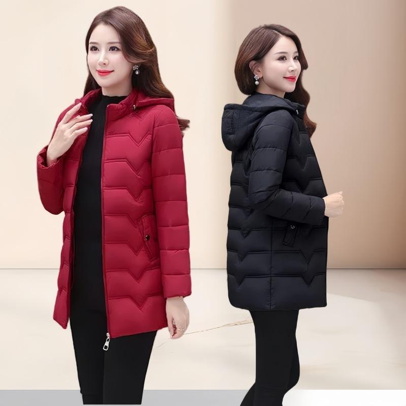 Down Cotton-padded Clothes Women's Long Models, New Cotton-padded Clothes, Versatile Women's Clothing, Winter Warm Cotton-padded Jacket
