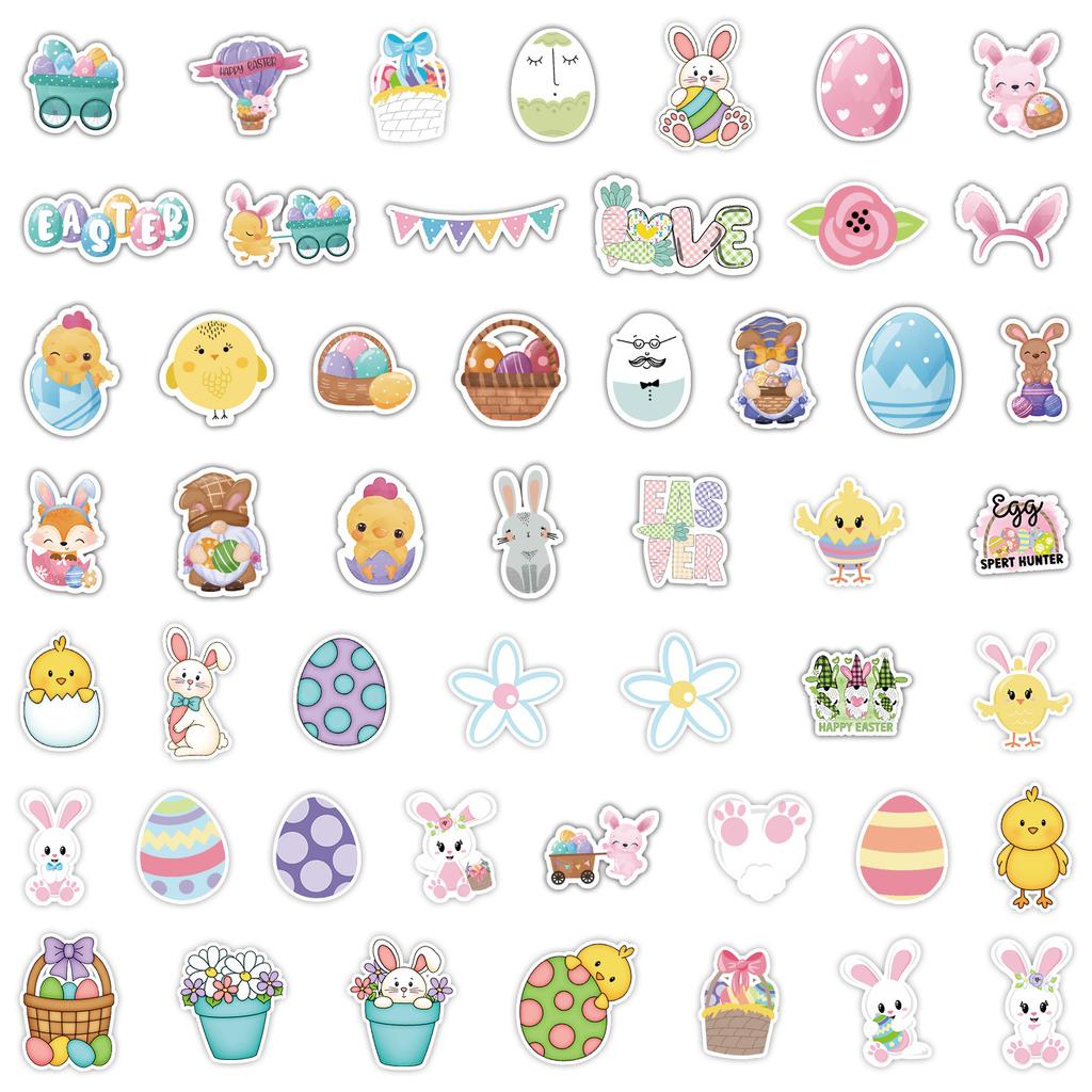 50 Easter Graffiti Stickers Car Mobile Phone Suitcase Decoration Stickers Waterproof Creative Notebook Handbook Stickers