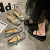 French Temperament Is Beautiful, Mary Jane Shoes, Women's One-pedal Gentle Matching Skirt, Ballet Shoes, Rhinestone Bow Shoes