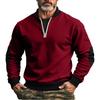 Men's Solid Color Half-Zip Sweatshirt Men's Sports Large Size Casual Sweatshirt