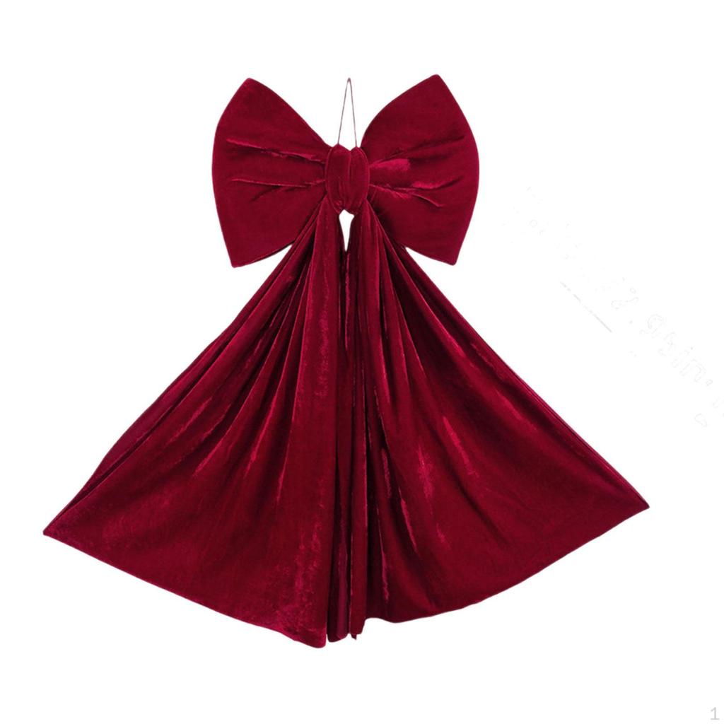 Christmas Red Big Bow Decor Velvet Large for Shower
