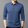 Hengyuanxiang Men's Business Casual Long Sleeve Polo Shirt