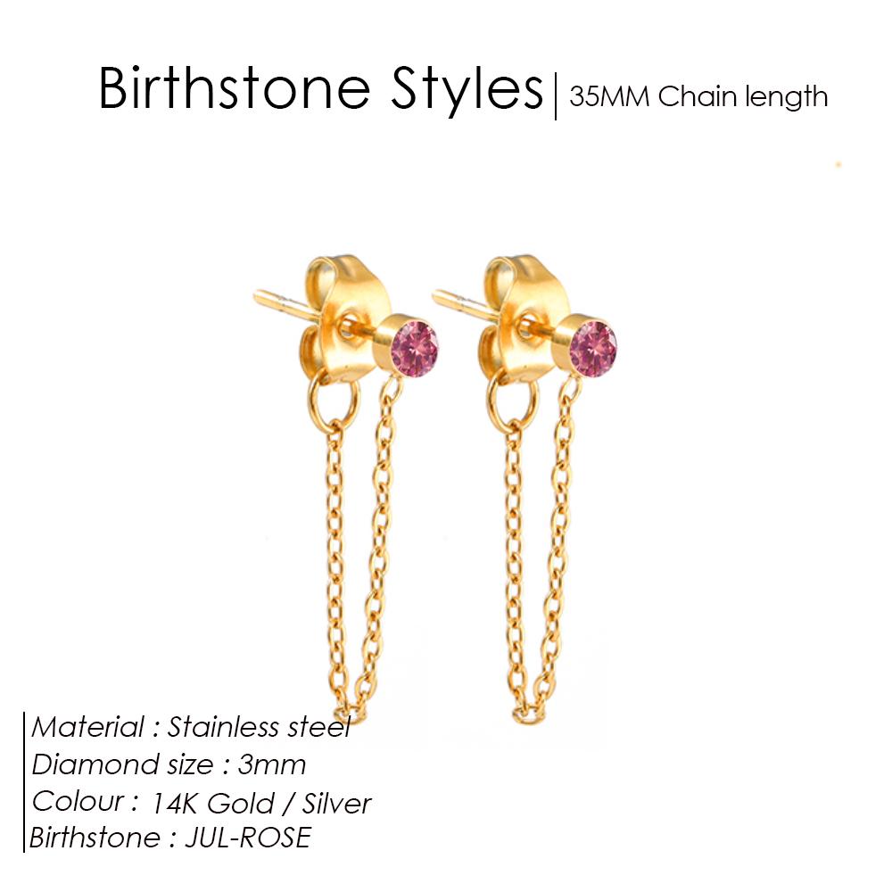 EMANCO Zircon Birthstone Pendant Earrings 12 Zodiac Signs Stainless Steel Jewelry Party Gifts