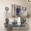Wall-Mounted Vacuum Suction Cup Bathroom Shelf and Cosmetics Organizer