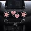 Pink Rhinestone Love Heart Flower Car Air Vent Perfume Clip Goddess Style Interior Ac Decoration Metal Solid Type 60g