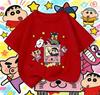 2026 Summer Comic Form Crayon Shinchan Image 100 Cotton Printed Oversize Casual Tshirt Adult Children Parentchild Top Y2k