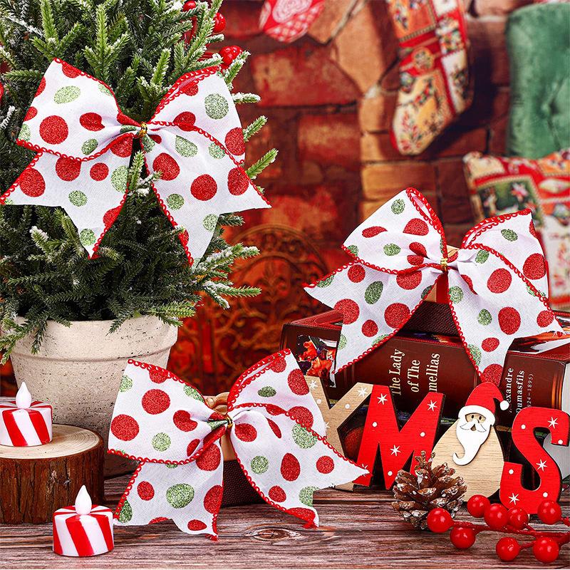 Christmas Supplies 12 Pieces Bow Decoration Bow Christmas Accessories Gift Box Decoration Tree Garland Decoration