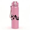 1PC Love Word Soccer Ball Minimalist Print 750ml Color Plastic Sports Water Bottle Leakproof Flip Straw Lid Suitable for Sports Office Home Use