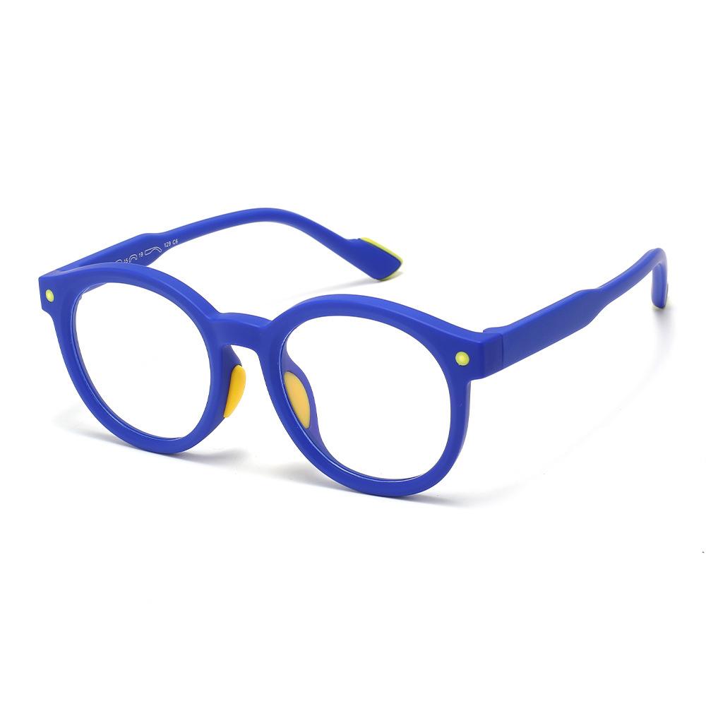 2026 Trendy Round Frame Professional Anti-Blue Light Glasses Ultra-Light Silicone Children's Frame Children's Headgear
