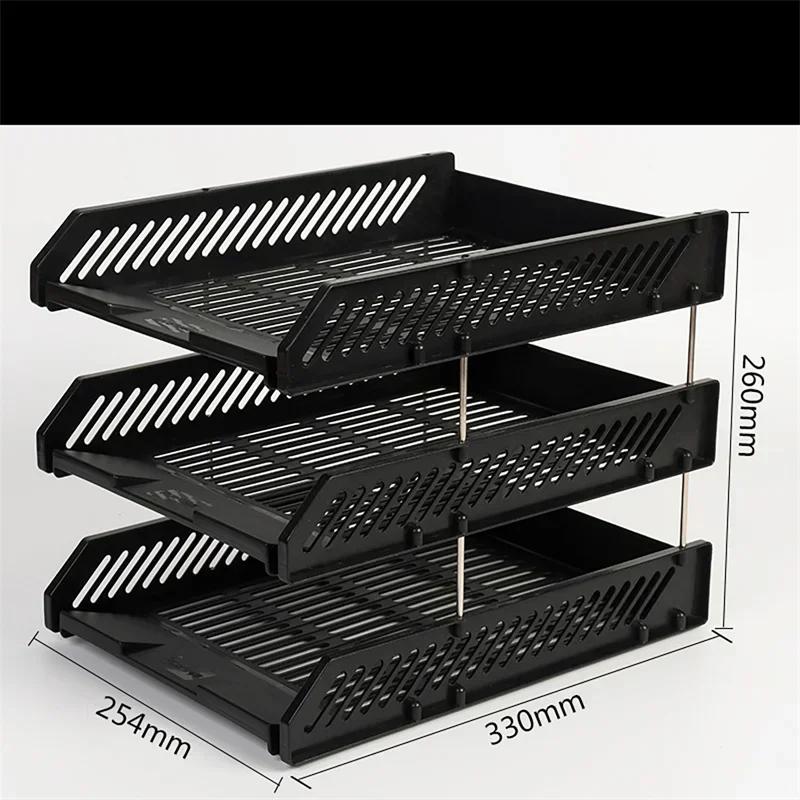 

3 Tier Stackable Desk Organizer Paper Letter Tray, Desktop Tidy File Document Rack Storage Accessories for Office