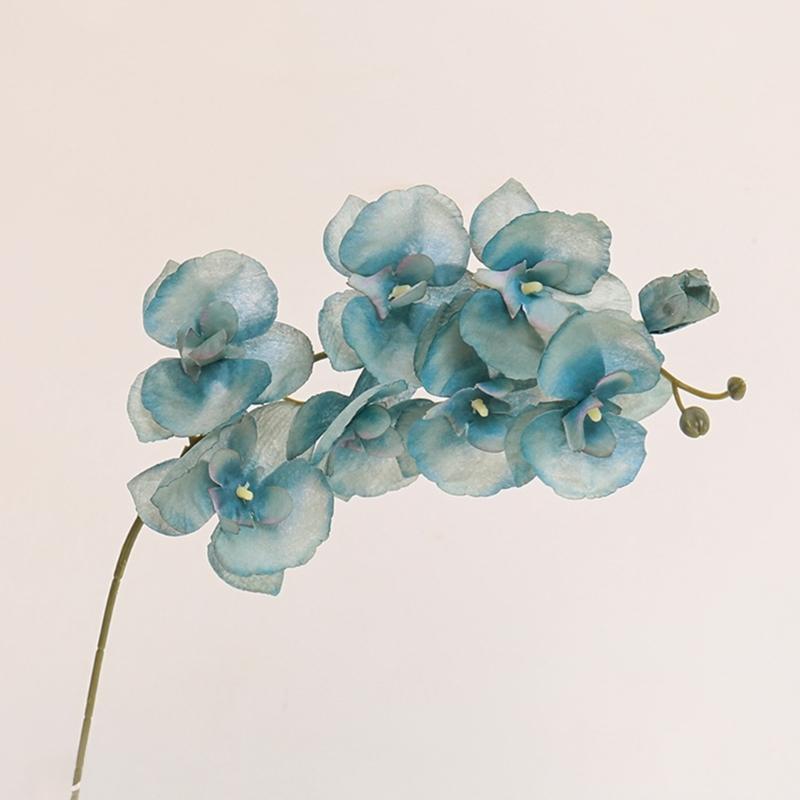 Realistic Artificial Orchids Stem Silk Flower Branch for Permanent Wedding Displays or Home Vases Table Decoration