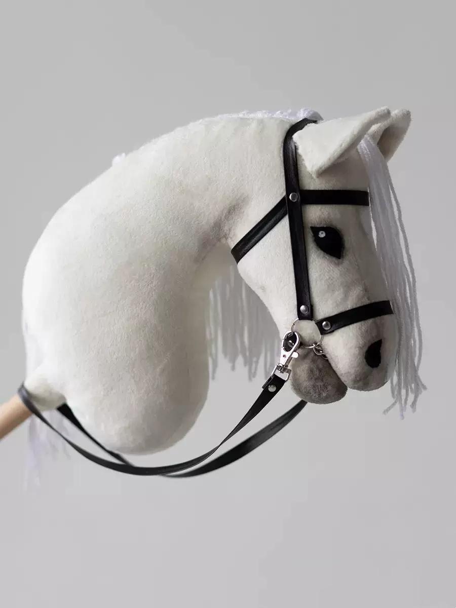 Handgefertigtes Plüsch-Steckenpferd Spielzeug Für Kinder Draußen Rollenspiel Hobby Pony weiß