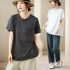 DIMANAF 2026 Grandes Tailles Été Femmes T-shirts Dentelle Décontracté Dames Hauts Coton Tunique Chemise Oversize Ample T-shirts Noir
