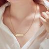 Custom Name Bar Necklace Engraved Message Necklace Gold Color Coordinates Engraved Bar Wedding Necklace Valentine's Day Gift
