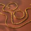 Euro-American Ins style 18k gold stainless steel thick rope bracelet for women, non-fading titanium steel necklace
