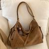 Retro Suede Tote Bag Women's New Fashionable Large-capacity Commuting High-value Fashionable Casual Shoulder Bag Bag